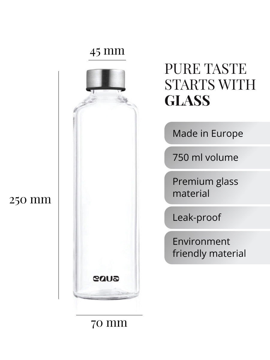EQUA Glass Bottle Silver