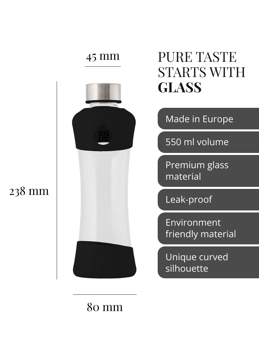 Active Black Glass Bottle