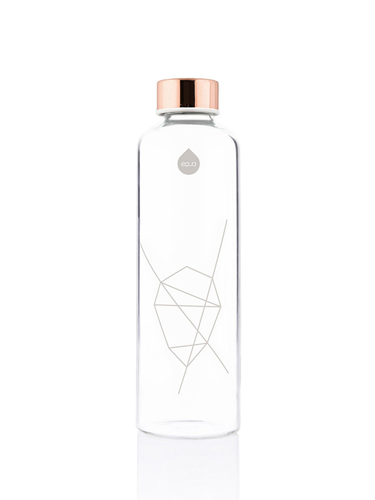 Glass bottle with rose gold lid made of borosilicate premium quality glass 750ml